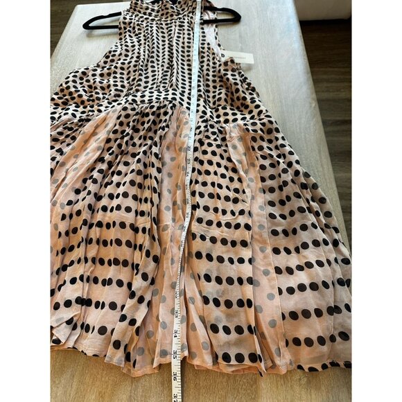 Maeve NWT Sleeveless Mock-Neck Back-Bow Swing Mini Dress Pink Black Large - Picture 11 of 11